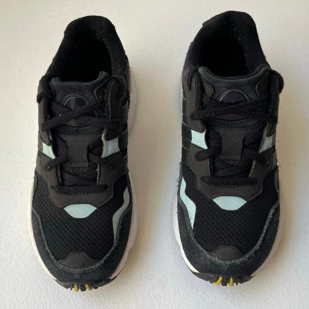 Adidas Kids Yung-96 Torsion Sneakers Chunky Retro Athletic Black Blue Youth 3.5 - Picture 3 of 12